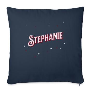 Le prénom de Stéphanie personnalisé - Housse de coussin décorative 45 x 45 cm - bleu marine - Devant