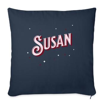 Susan's name personalized - Sofa pillowcase 17,3'' x 17,3'' (45 x 45 cm) - navy - Front