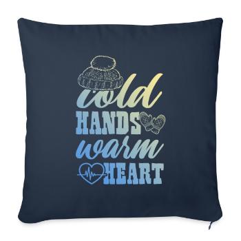 Gel hiver - Housse de coussin décorative 45 x 45 cm - bleu marine - Devant