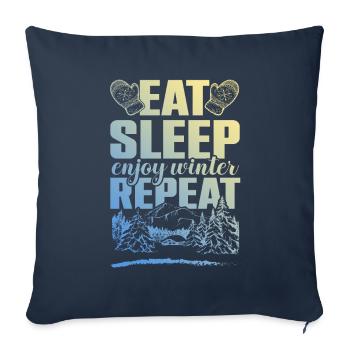 Manger Dormir profiter de Winter Repeat - Housse de coussin décorative 45 x 45 cm - bleu marine - Devant