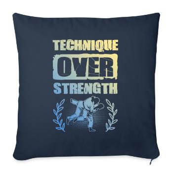 Lutte - Housse de coussin décorative 45 x 45 cm - bleu marine - Devant