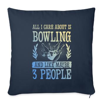 Bowling drôle de dicton - Housse de coussin décorative 45 x 45 cm - bleu marine - Devant