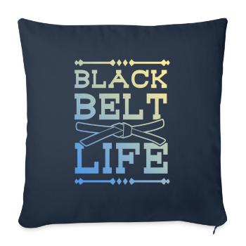 Arts martiaux ceinture noire - Housse de coussin décorative 45 x 45 cm - bleu marine - Devant