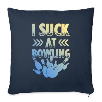 Bowling dire drôle - Housse de coussin décorative 45 x 45 cm - bleu marine - Devant