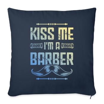 Embrasse-moi Barbier - Housse de coussin décorative 45 x 45 cm - bleu marine - Devant