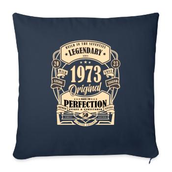 Cadeau du 50e anniversaire Mythe Légende Original - Housse de coussin décorative 45 x 45 cm - bleu marine - Devant