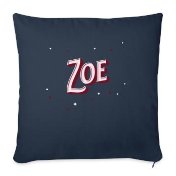 Zoe name personalized - Sofa pillowcase 17,3'' x 17,3'' (45 x 45 cm) - navy - Front