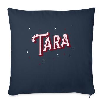 Nom Tara personnalisé - Housse de coussin décorative 45 x 45 cm - bleu marine - Devant
