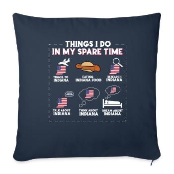 Indiana - Housse de coussin décorative 45 x 45 cm - bleu marine - Devant