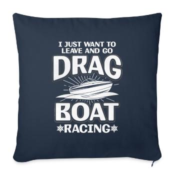 Dragon Boat Race Dragon Boat - Housse de coussin décorative 45 x 45 cm - bleu marine - Devant