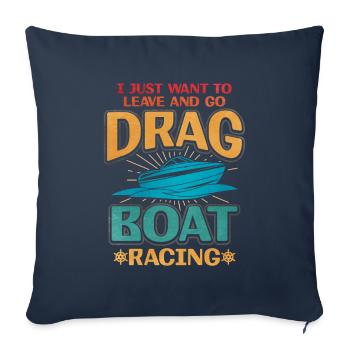 Dragon Boat Race Dragon Boat - Housse de coussin décorative 45 x 45 cm - bleu marine - Devant