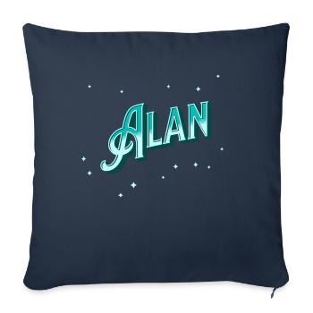 Alan Namen personalisiert - Sofakissenbezug 45 x 45 cm - Navy - Vorne