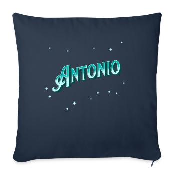 Le nom d’Antonio personnalisé - Housse de coussin décorative 45 x 45 cm - bleu marine - Devant