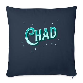 Nom Tchad personnalisé - Housse de coussin décorative 45 x 45 cm - bleu marine - Devant