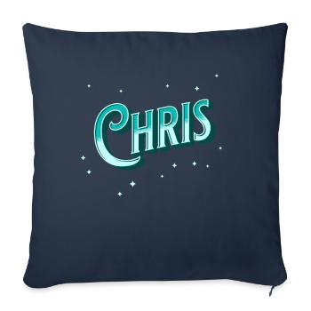 Chris' name personalized - Sofa pillowcase 17,3'' x 17,3'' (45 x 45 cm) - navy - Front