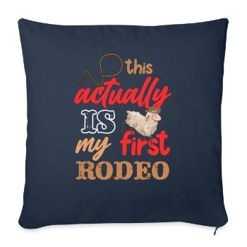 Actually My First Mutton Buster Rodeo Sheep Riding - Sofa pillowcase 17,3'' x 17,3'' (45 x 45 cm) - navy - Front