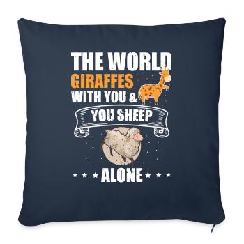 World Giraffes With You Sheep Alone - Sofa pillowcase 17,3'' x 17,3'' (45 x 45 cm) - navy - Front