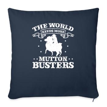 World Needs More Mutton Busters Sheep Rider - Sofa pillowcase 17,3'' x 17,3'' (45 x 45 cm) - navy - Front
