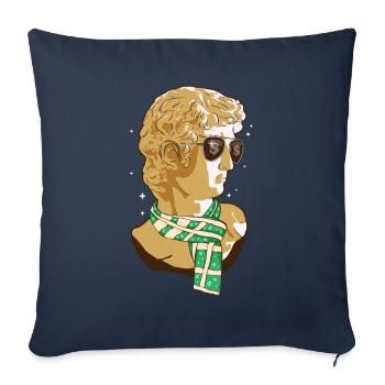 New Money Esthétique Drôle David Statue Michel - Housse de coussin décorative 45 x 45 cm - bleu marine - Devant