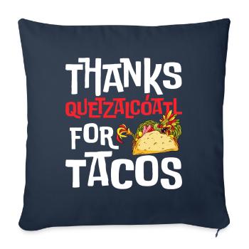 Drôle de tacos Quetzalcoatl Serpent Aztèque Dan - Housse de coussin décorative 45 x 45 cm - bleu marine - Devant