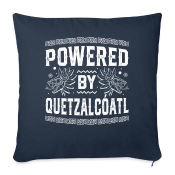 Drôle de serpent aztèque Quetzalcoatl propulsé par Qu - Housse de coussin décorative 45 x 45 cm - bleu marine - Devant