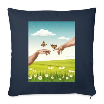 Bloomcore Aesthetic Design by Adam Butterfl - Sofa pillowcase 17,3'' x 17,3'' (45 x 45 cm) - navy - Front