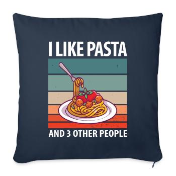 I like pasta and 3 other people - Sofa pillowcase 17,3'' x 17,3'' (45 x 45 cm) - navy - Front