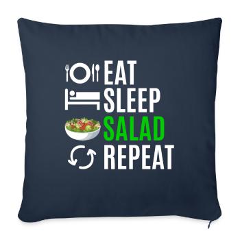 Eat Sleep Salad Repeat - Sofa pillowcase 17,3'' x 17,3'' (45 x 45 cm) - navy - Front