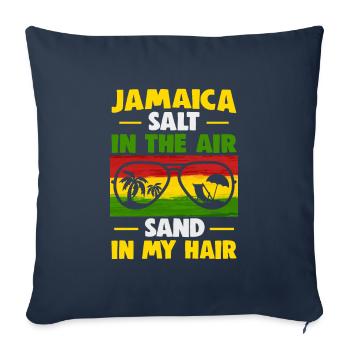 Vacances à la plage en Jamaïque au bord de la mer Design beach motif - Housse de coussin décorative 45 x 45 cm - bleu marine - Devant