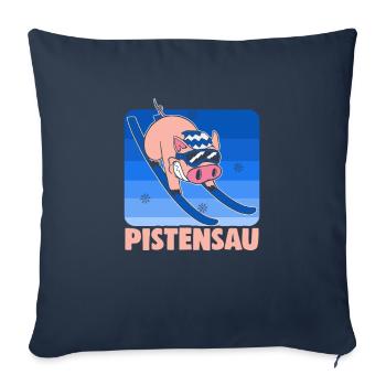Skier Pistensau Ski - Sofa pillowcase 17,3'' x 17,3'' (45 x 45 cm) - navy - Front