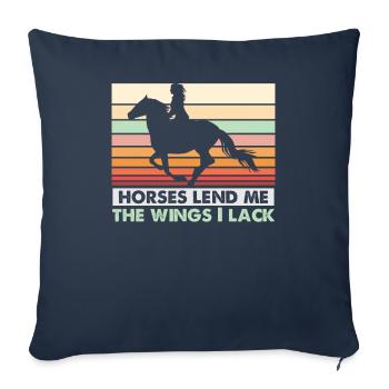 Equestrian and equestrian design for horse lovers - Sofa pillowcase 17,3'' x 17,3'' (45 x 45 cm) - navy - Front