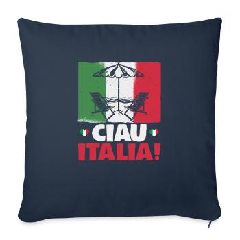 Italy beach holiday by the sea Design beach motif - Sofa pillowcase 17,3'' x 17,3'' (45 x 45 cm) - navy - Front