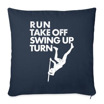 drôle saut à la perche saut à la perche saut à la perche - Housse de coussin décorative 45 x 45 cm - bleu marine - Devant
