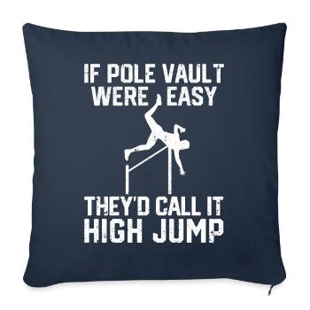 drôle saut à la perche saut à la perche saut à la perche - Housse de coussin décorative 45 x 45 cm - bleu marine - Devant