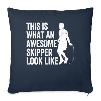Funny skipping rope skipping rope - Sofa pillowcase 17,3'' x 17,3'' (45 x 45 cm) - navy - Front