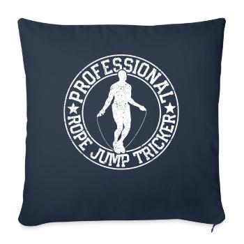 Drôle de corde à sauter à sauter à la corde à sauter Tricks - Housse de coussin décorative 45 x 45 cm - bleu marine - Devant