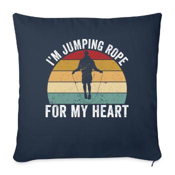 Funny skipping rope skipping rope jumping rope - Sofa pillowcase 17,3'' x 17,3'' (45 x 45 cm) - navy - Front