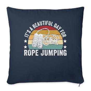 Funny skipping rope skipping rope jumping rope - Sofa pillowcase 17,3'' x 17,3'' (45 x 45 cm) - navy - Front