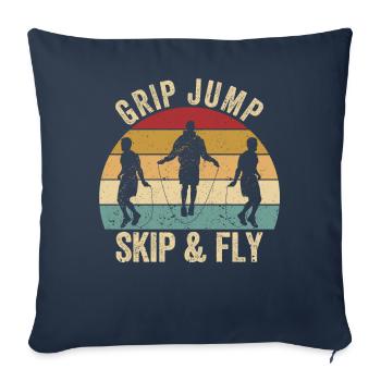 Funny skipping rope skipping rope handle jumping spri - Sofa pillowcase 17,3'' x 17,3'' (45 x 45 cm) - navy - Front