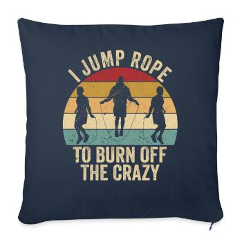 Funny skipping rope skipping rope jumping rope - Sofa pillowcase 17,3'' x 17,3'' (45 x 45 cm) - navy - Front
