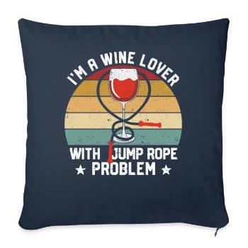 Funny skipping rope skipping rope jumping rope - Sofa pillowcase 17,3'' x 17,3'' (45 x 45 cm) - navy - Front