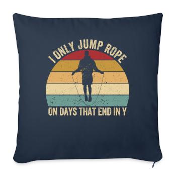 Funny skipping rope skipping rope jumping rope - Sofa pillowcase 17,3'' x 17,3'' (45 x 45 cm) - navy - Front