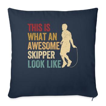 Funny Skipping Rope Skipping Rope Awesome - Sofa pillowcase 17,3'' x 17,3'' (45 x 45 cm) - navy - Front
