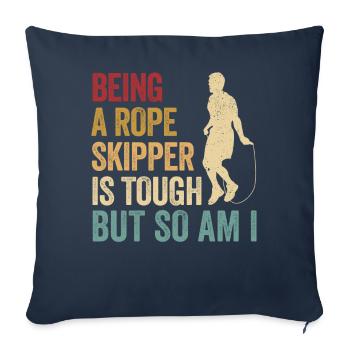 Funny skipping rope skipping rope jumping rope - Sofa pillowcase 17,3'' x 17,3'' (45 x 45 cm) - navy - Front