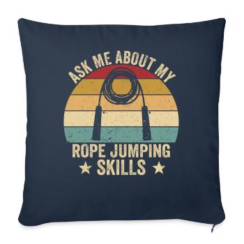 Funny skipping rope skipping rope jumping rope - Sofa pillowcase 17,3'' x 17,3'' (45 x 45 cm) - navy - Front