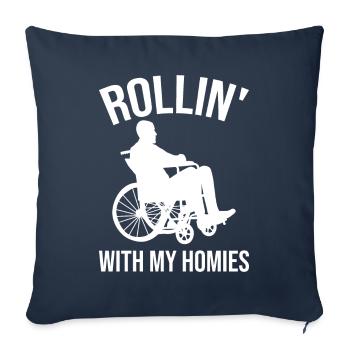 Funny Spinal Cord Injury Wheelchair Cross-Section - Sofa pillowcase 17,3'' x 17,3'' (45 x 45 cm) - navy - Front