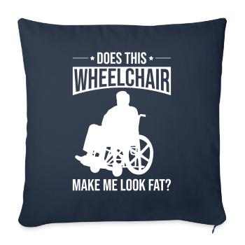 Drôle de lésion de la moelle épinière Coupe transversale du fauteuil roulant - Housse de coussin décorative 45 x 45 cm - bleu marine - Devant