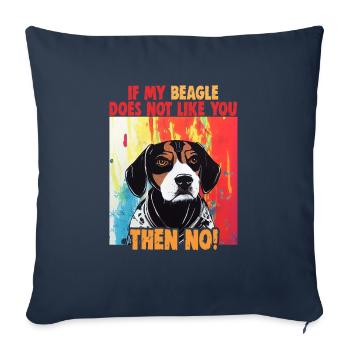 Dog Saying Beagle Design pour les amoureux des chiens - Housse de coussin décorative 45 x 45 cm - bleu marine - Devant