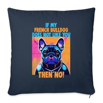 Chiens Français Bulldog Amateurs de chiens - Housse de coussin décorative 45 x 45 cm - bleu marine - Devant