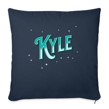 Kyle nom personnalisé - Housse de coussin décorative 45 x 45 cm - bleu marine - Devant